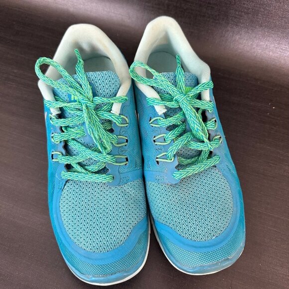 Nike Free 5.0 Womens size 6.5 blue green running gym walking shoes - Picture 2 of 10